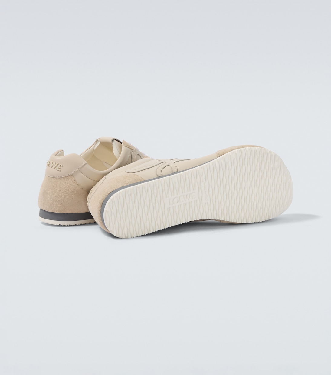Ballet Runner 2.0 suede-trimmed leather sneakers | Loewe