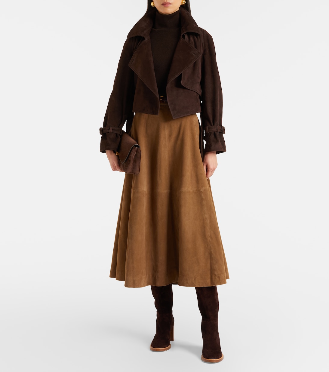 Cropped-Jacke Hatti aus Veloursleder | Nour Hammour