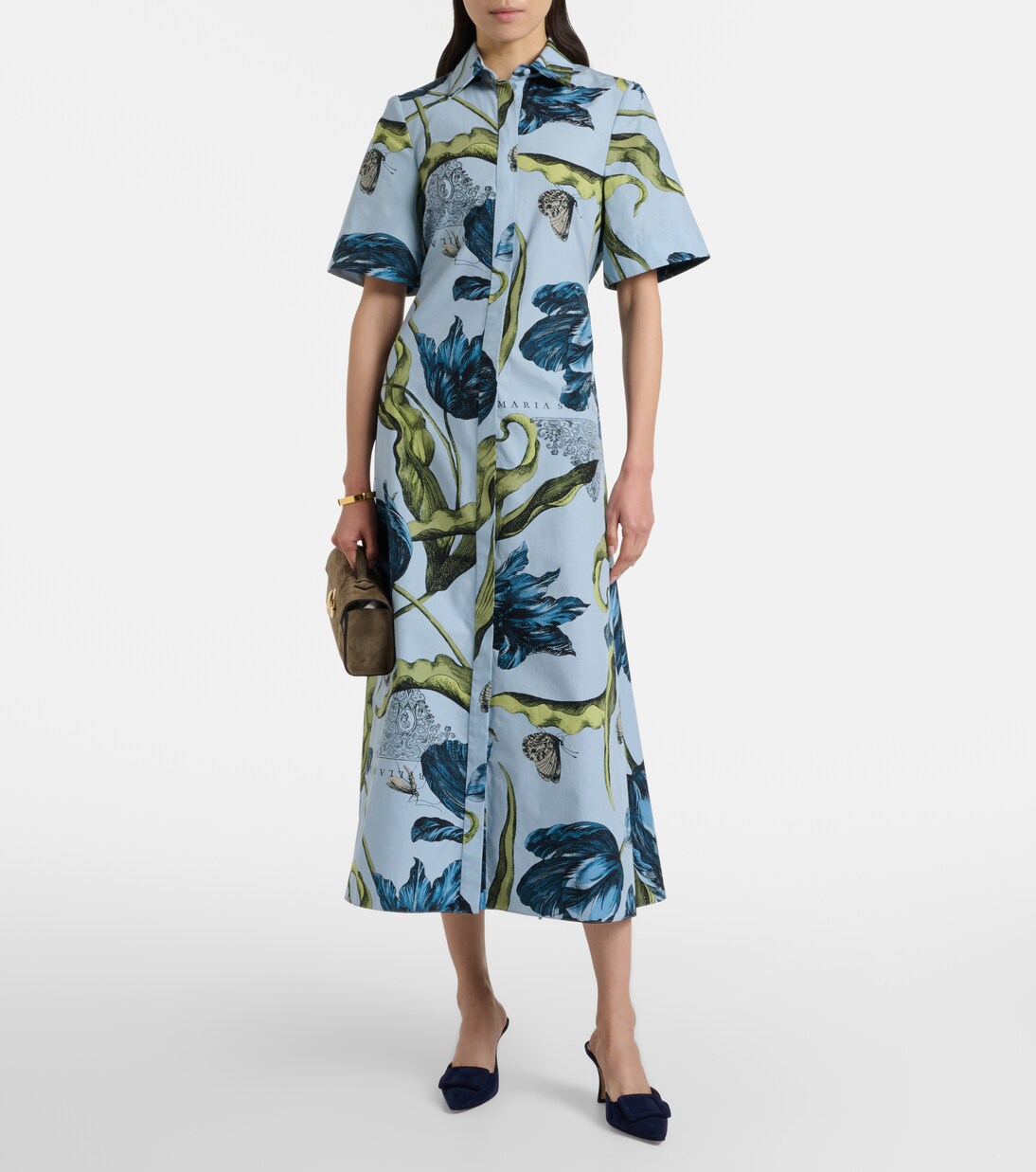 Robe midi en coton à fleurs | Erdem