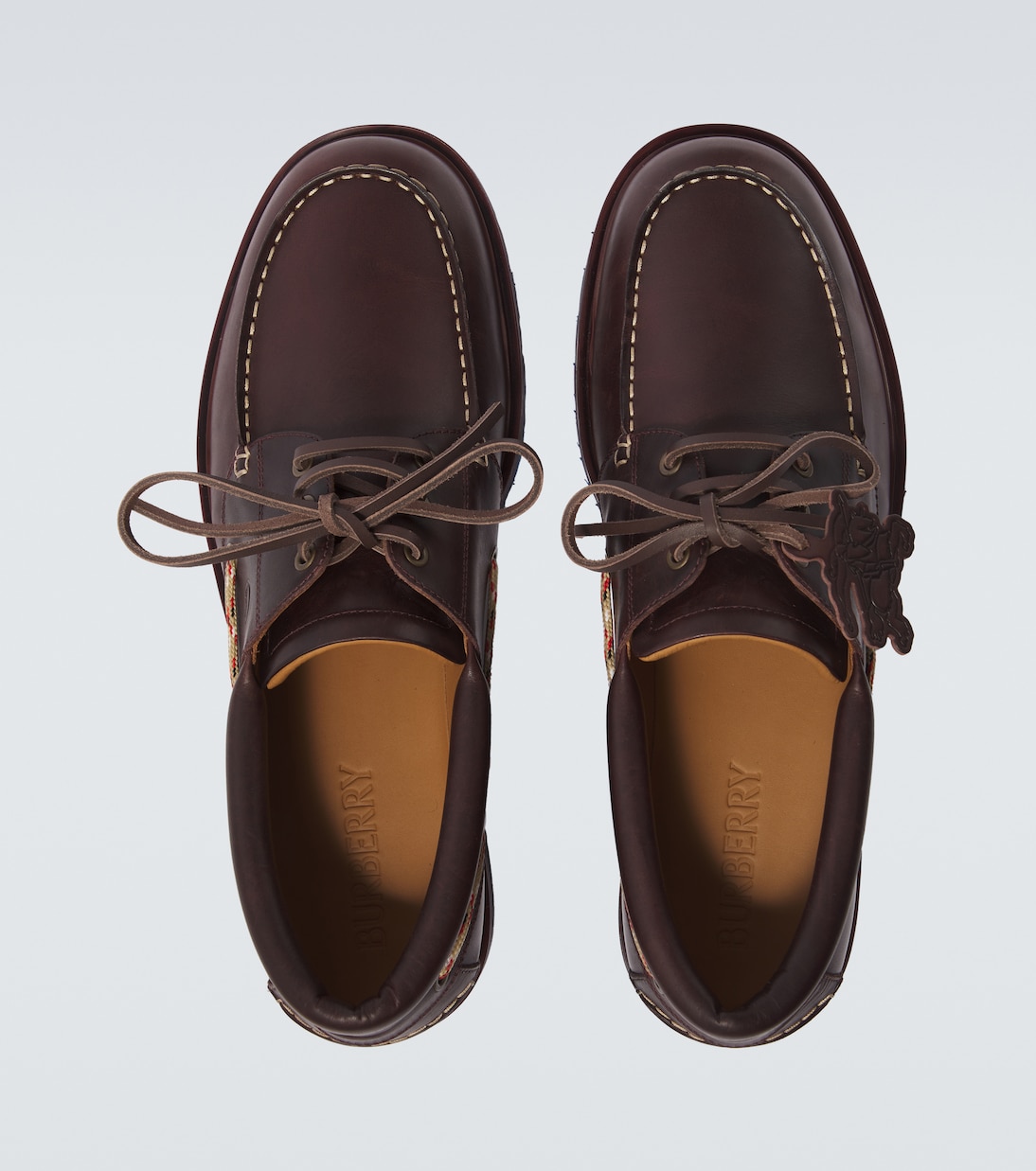 Leather boat shoes | Burberry