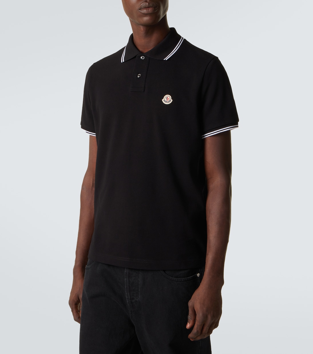 Polo de piqué de algodón con logo | Moncler