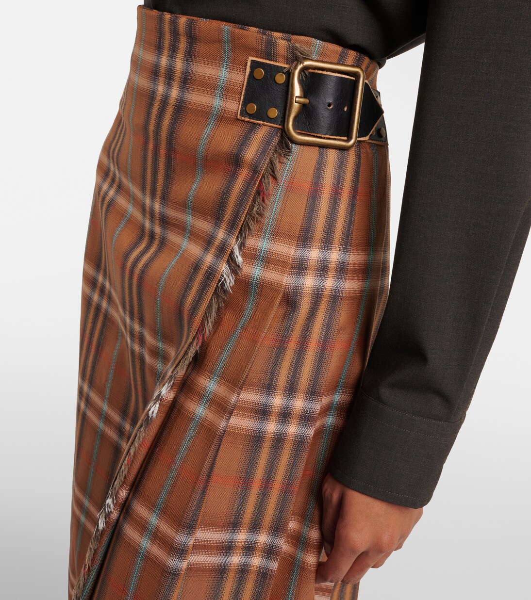 Burberry Check wool midi skirt | Burberry