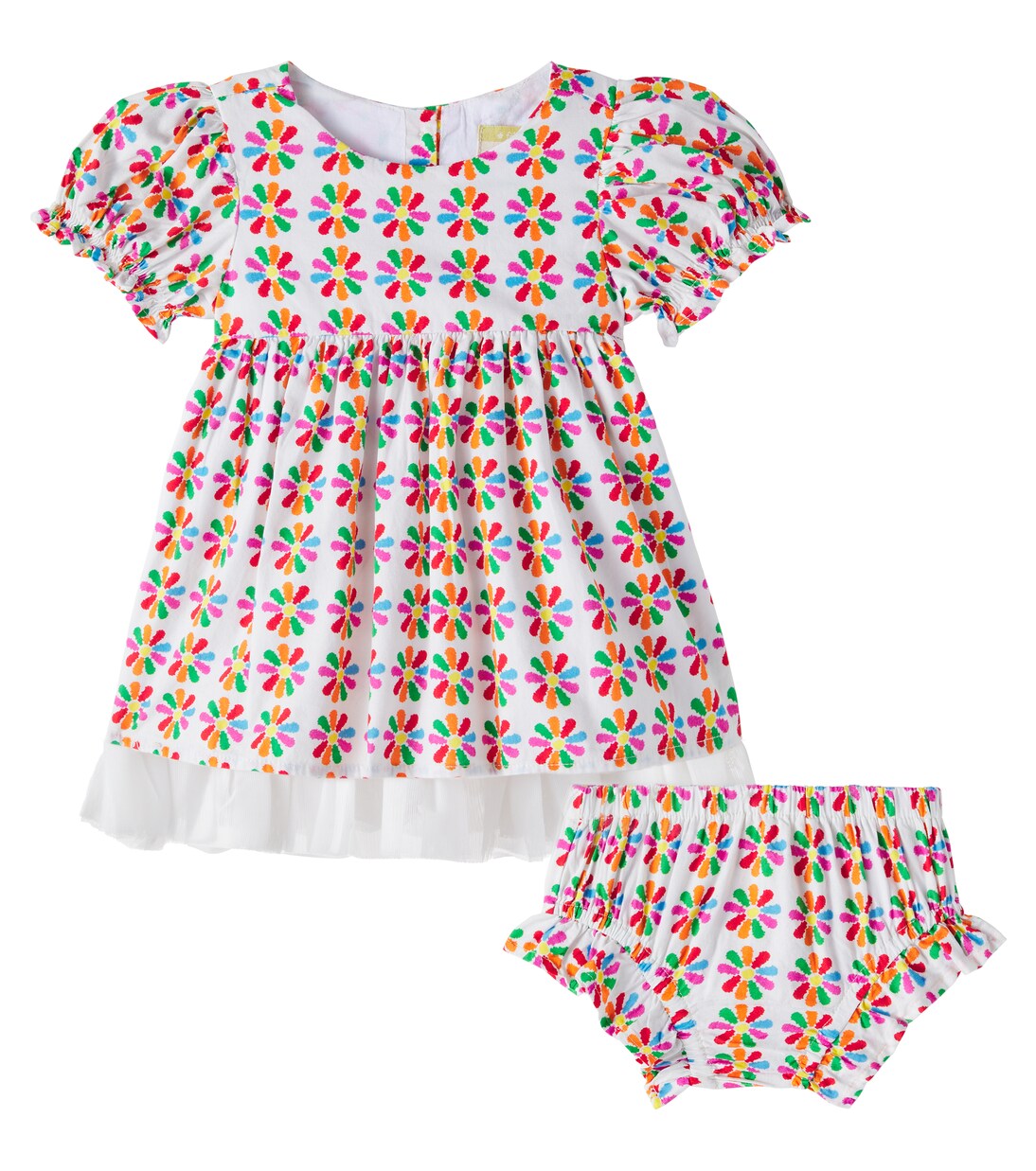 Bébé – Set robe et culotte bloomer en coton à fleurs | Fábula