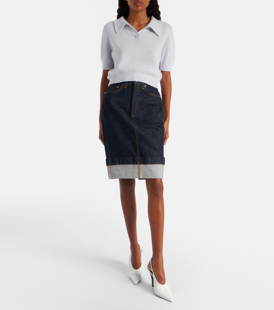 Top cropped Leni de lana y cachemir | Khaite