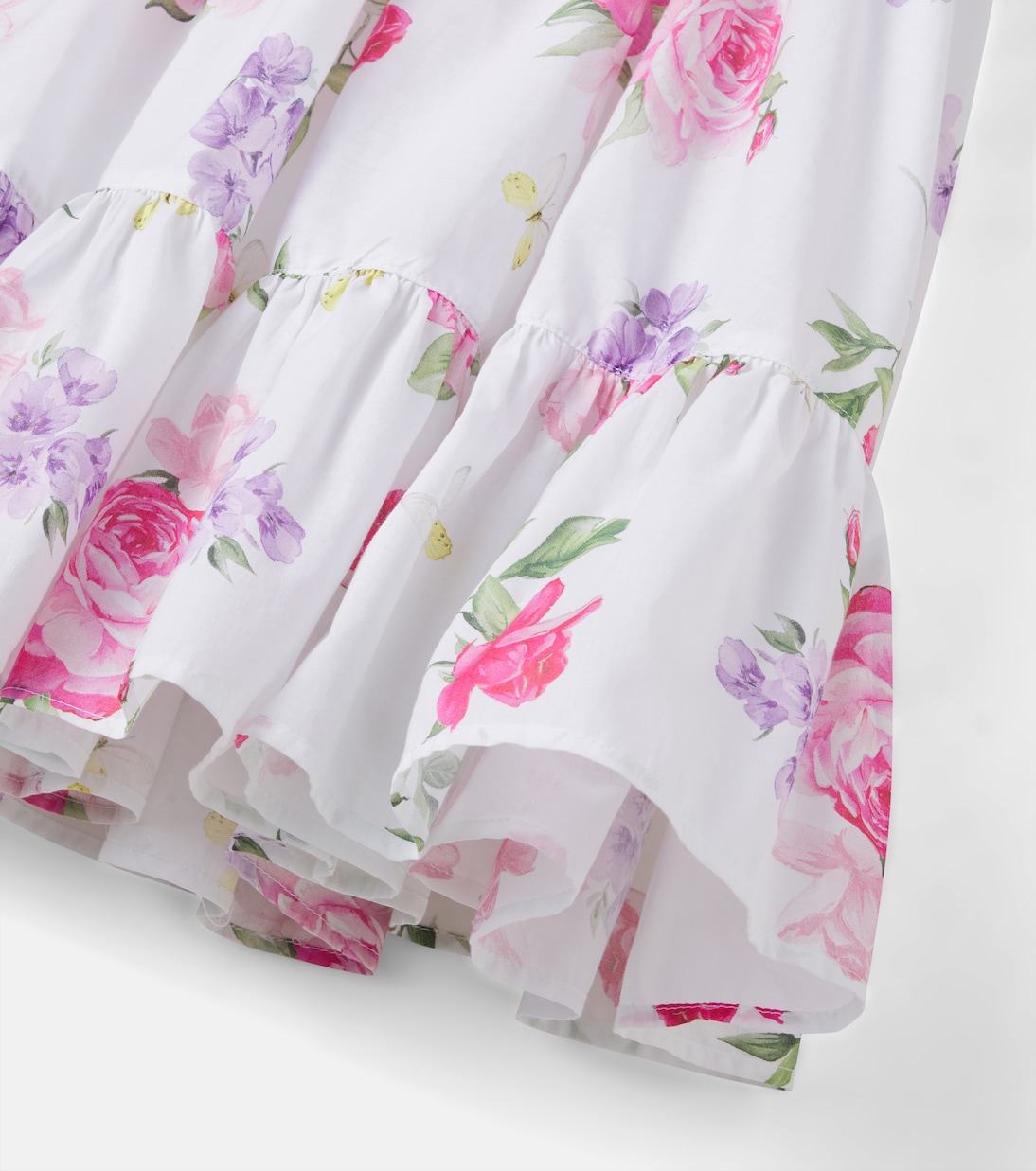 Floral tiered cotton dress | Monnalisa