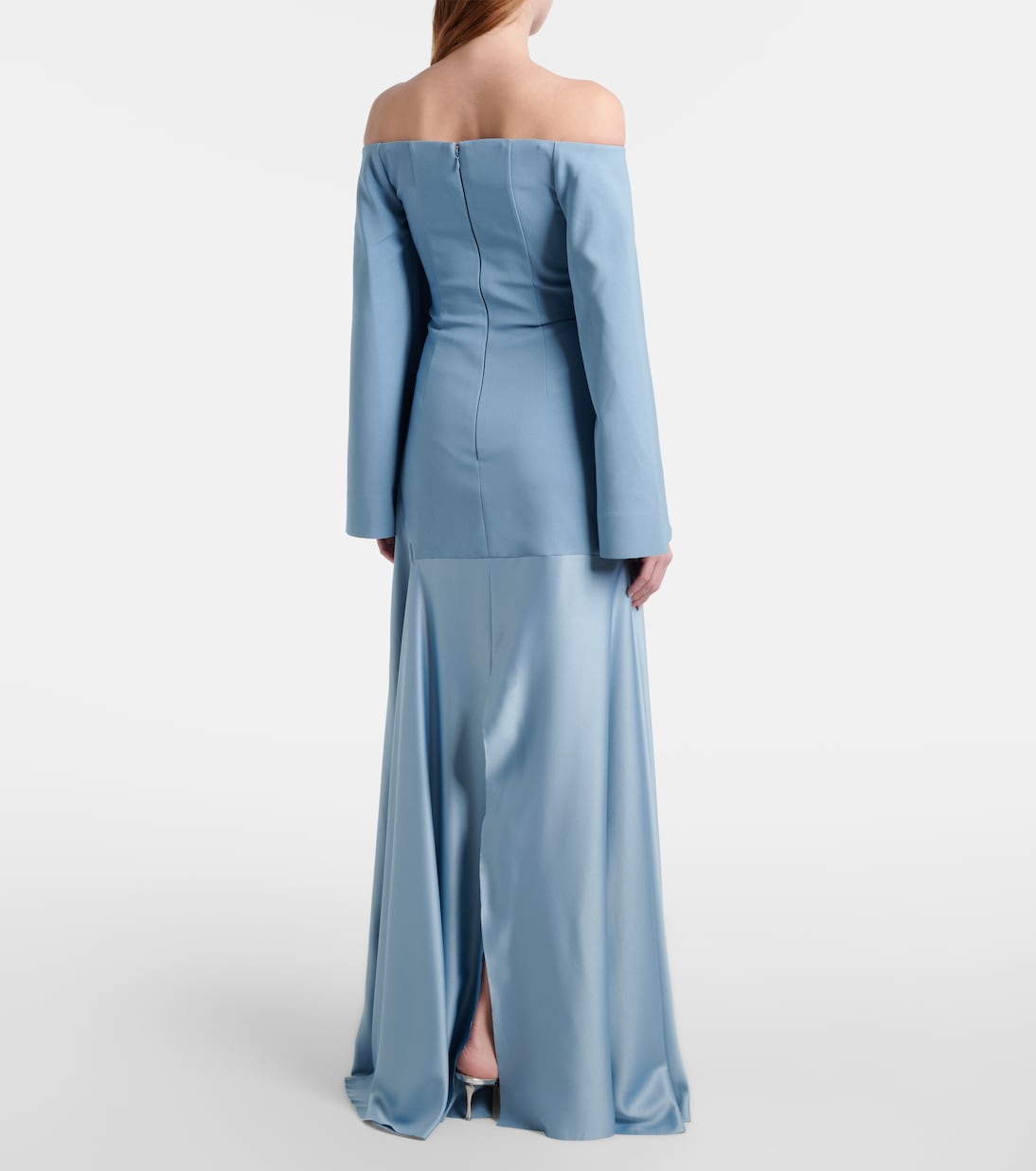 Rina crêpe and satin gown | Solace London