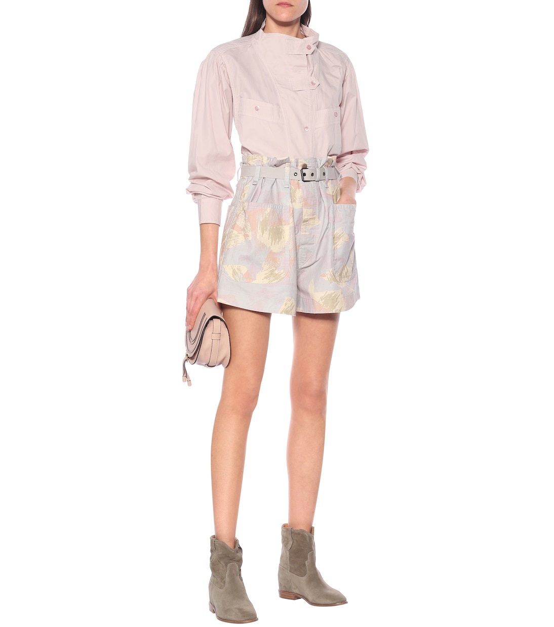 Rike high-rise cotton and linen shorts | Marant Etoile