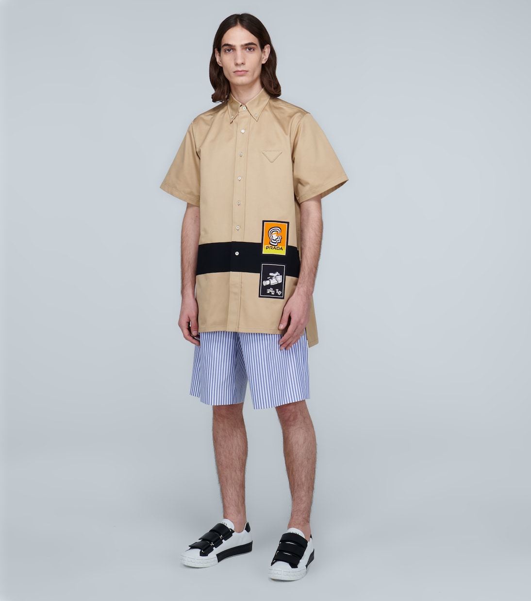 Shorts in cotone a righe | Prada