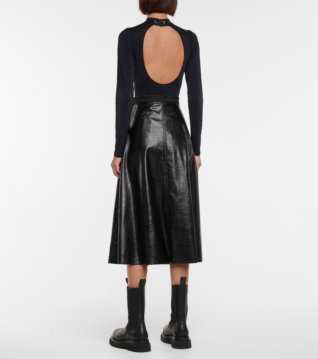 Falda midi de piel sintética | Moncler