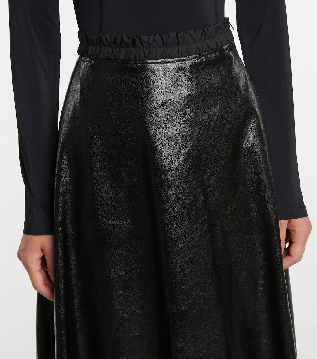 Falda midi de piel sintética | Moncler