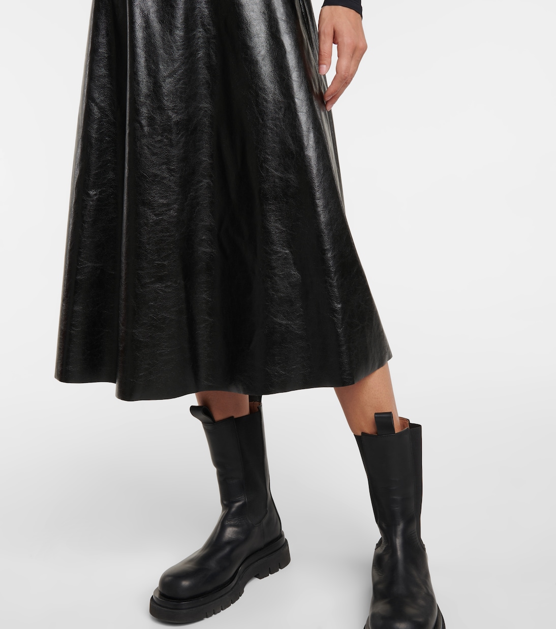Falda midi de piel sintética | Moncler