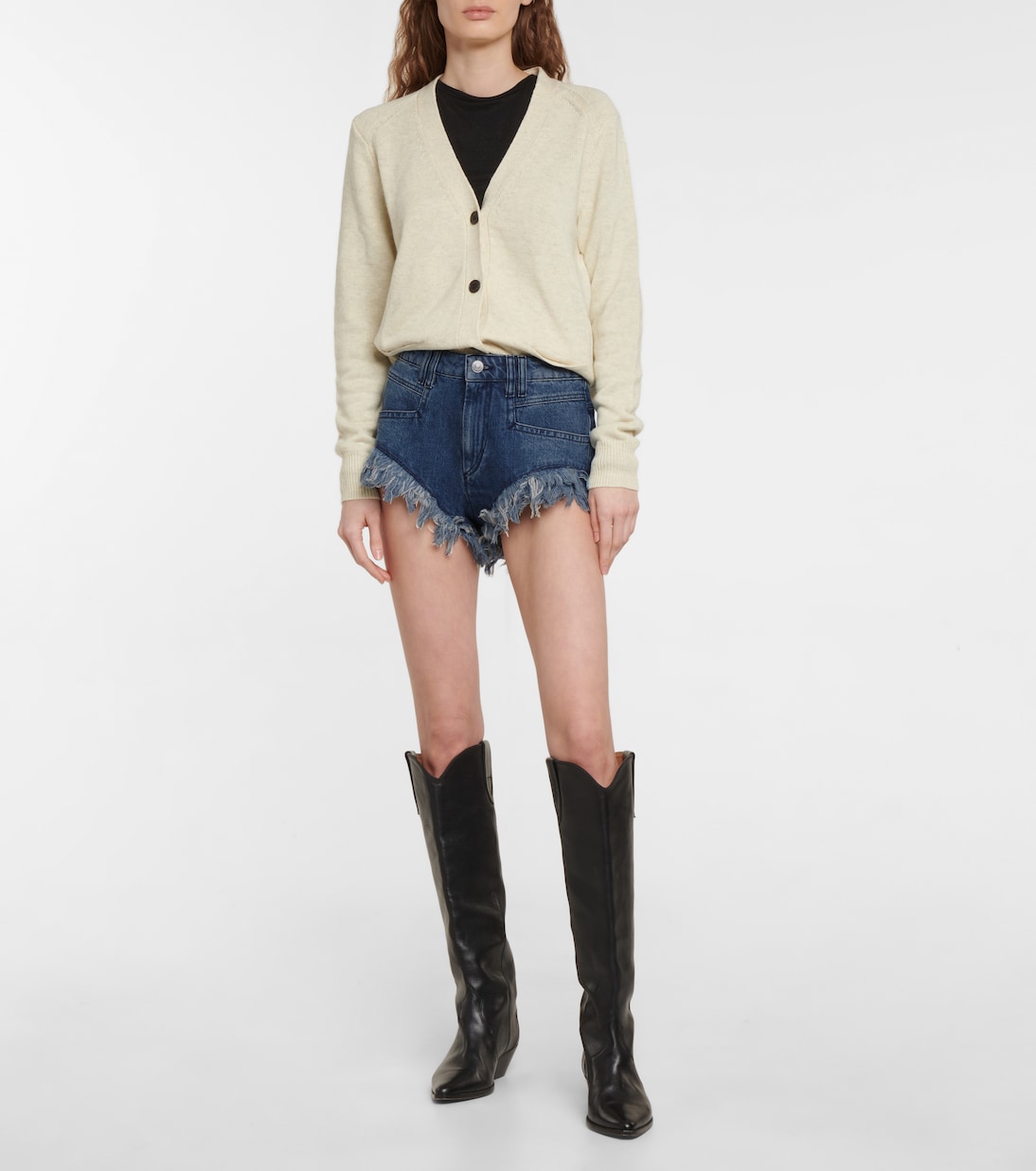 Shorts vaqueros Eneidao con flecos | Marant Etoile