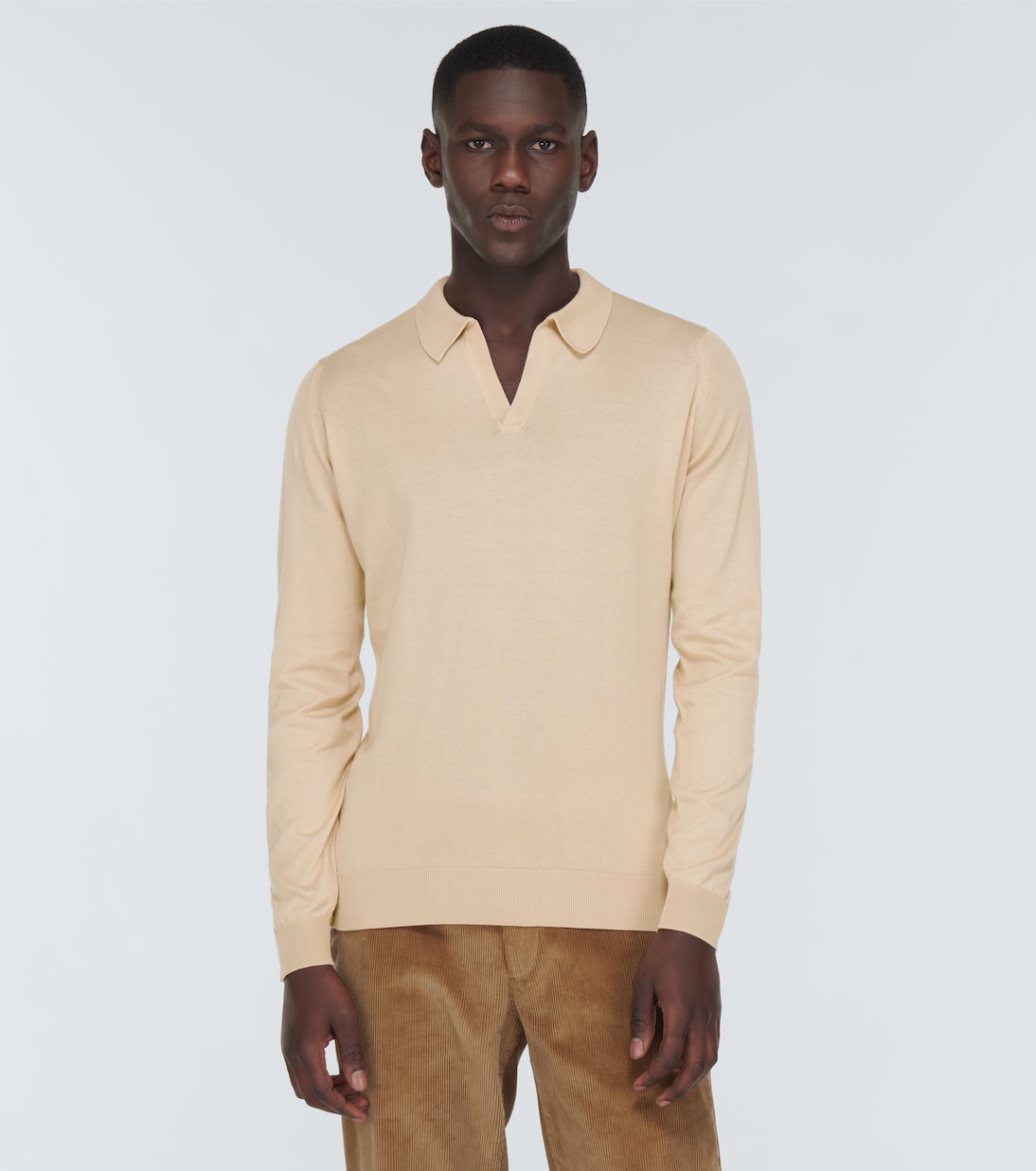 John Smedley for Todd Snyder Men's Adrian Polo, Palm Sea