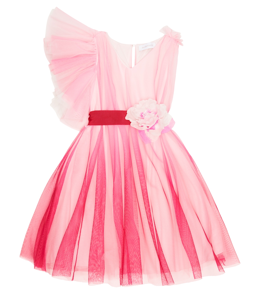 Ruffle-trimmed tulle dress | Monnalisa