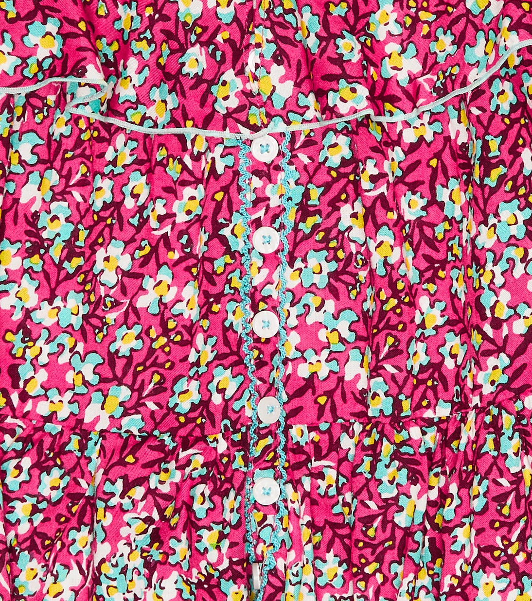 Ruffle-trimmed floral top | Poupette St Barth Kids