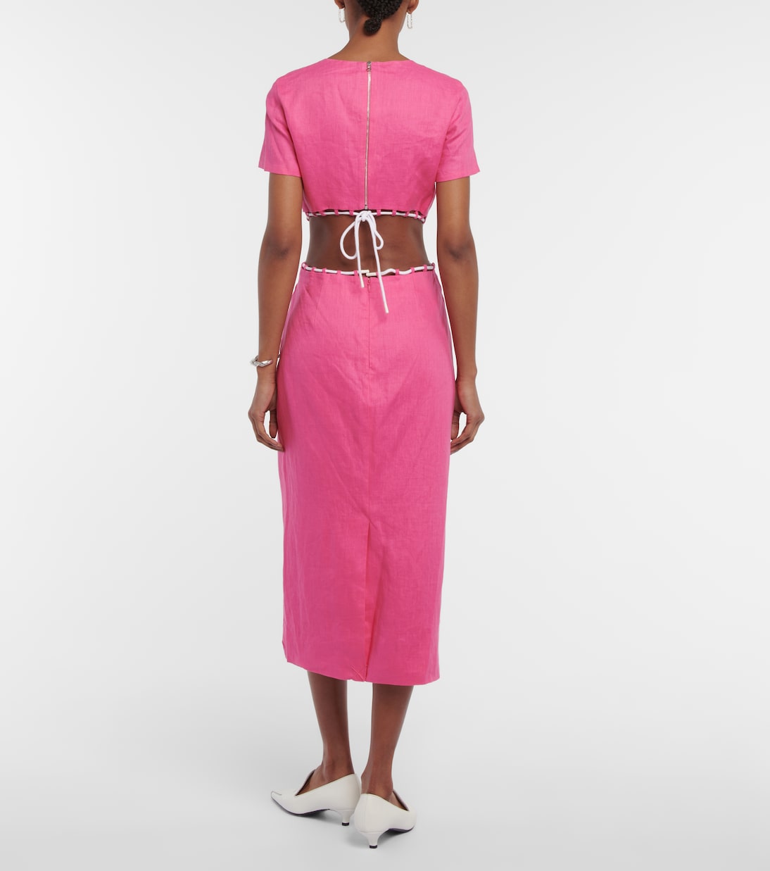 Matteo cutout linen midi dress | Staud