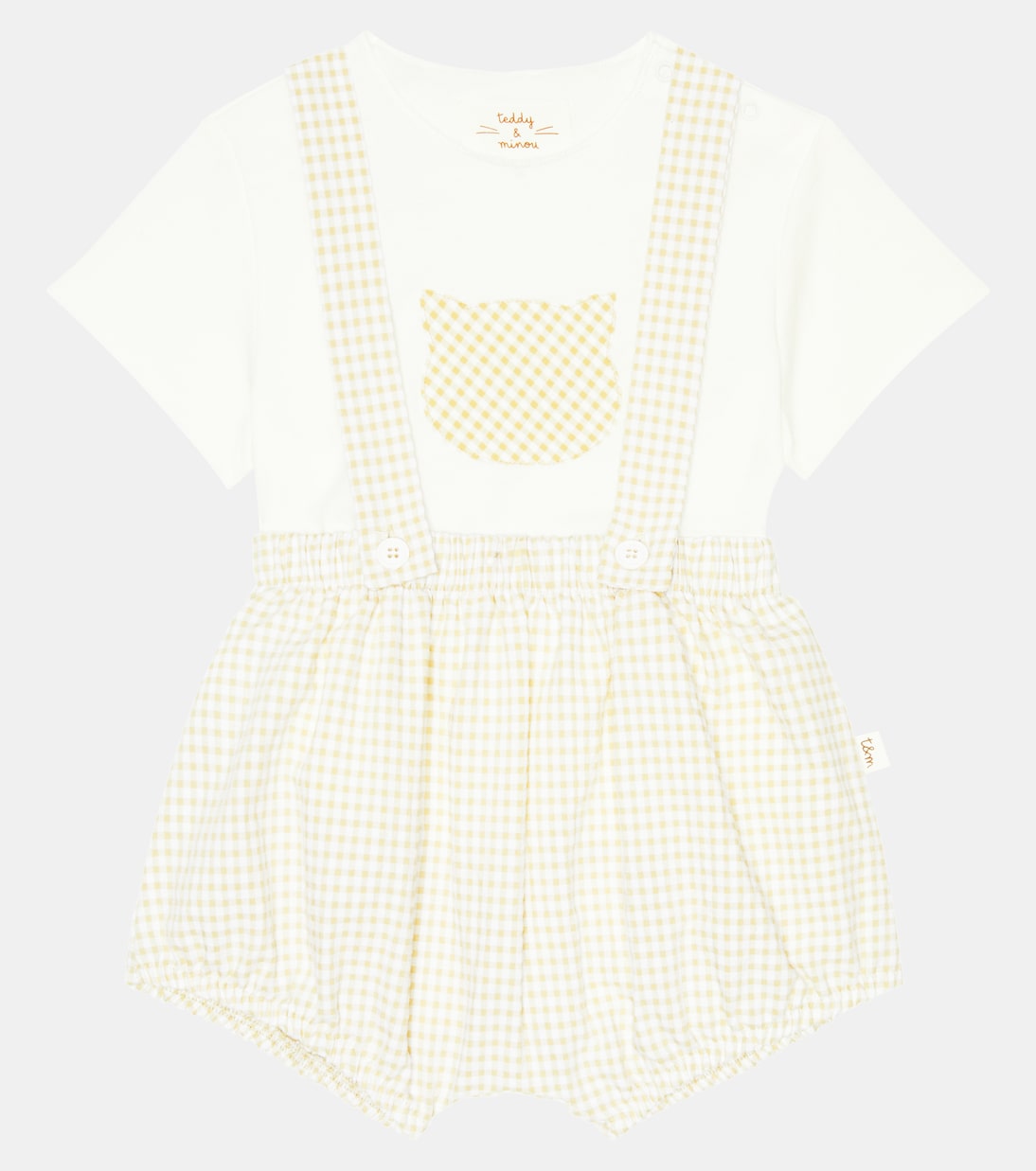 Baby - T-shirt e culottes in cotone a quadri | Il Gufo