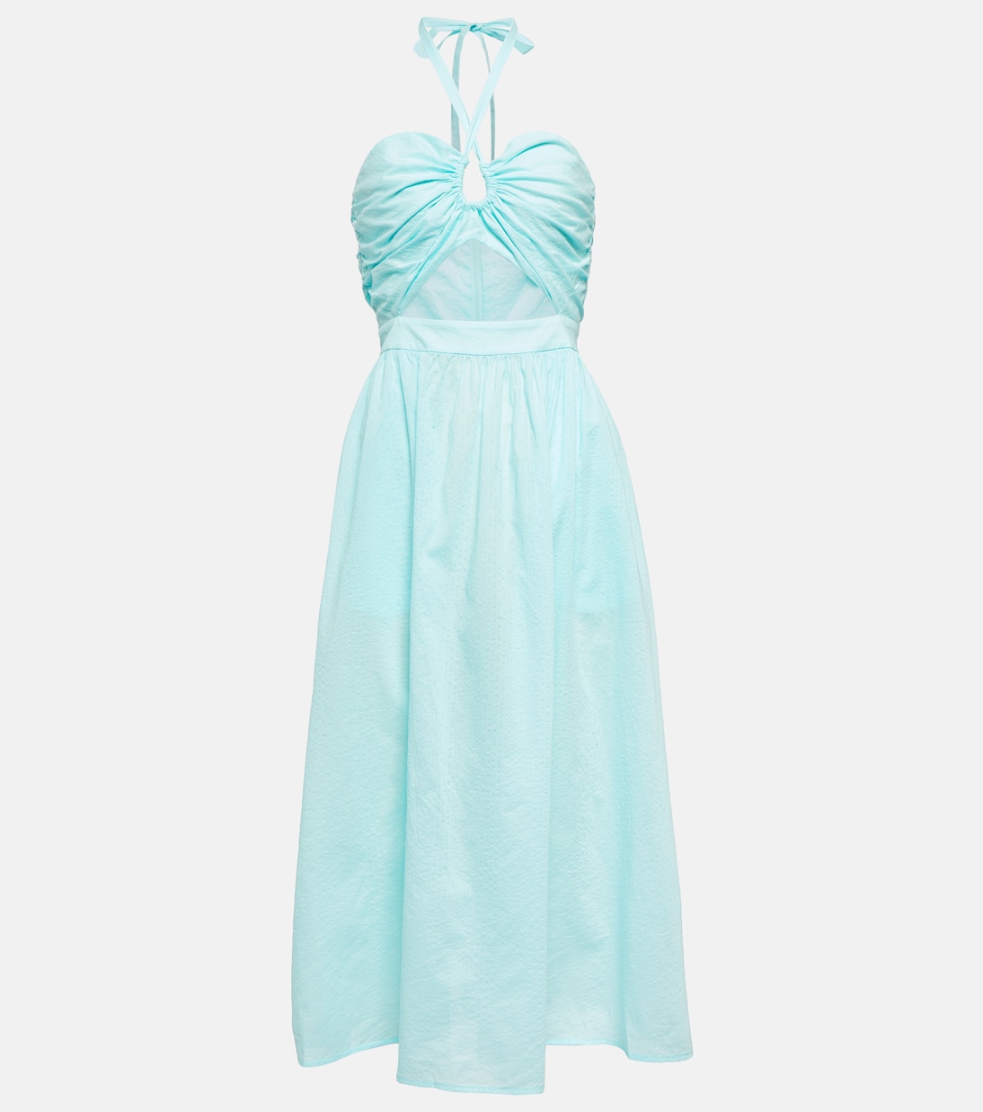 Vestido midi de algodón con abertura | Marysia