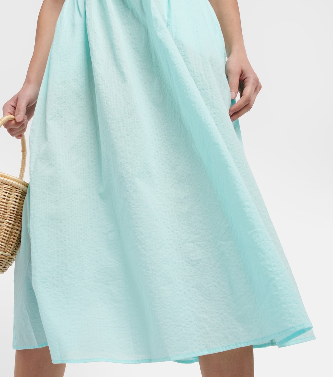Vestido midi de algodón con abertura | Marysia