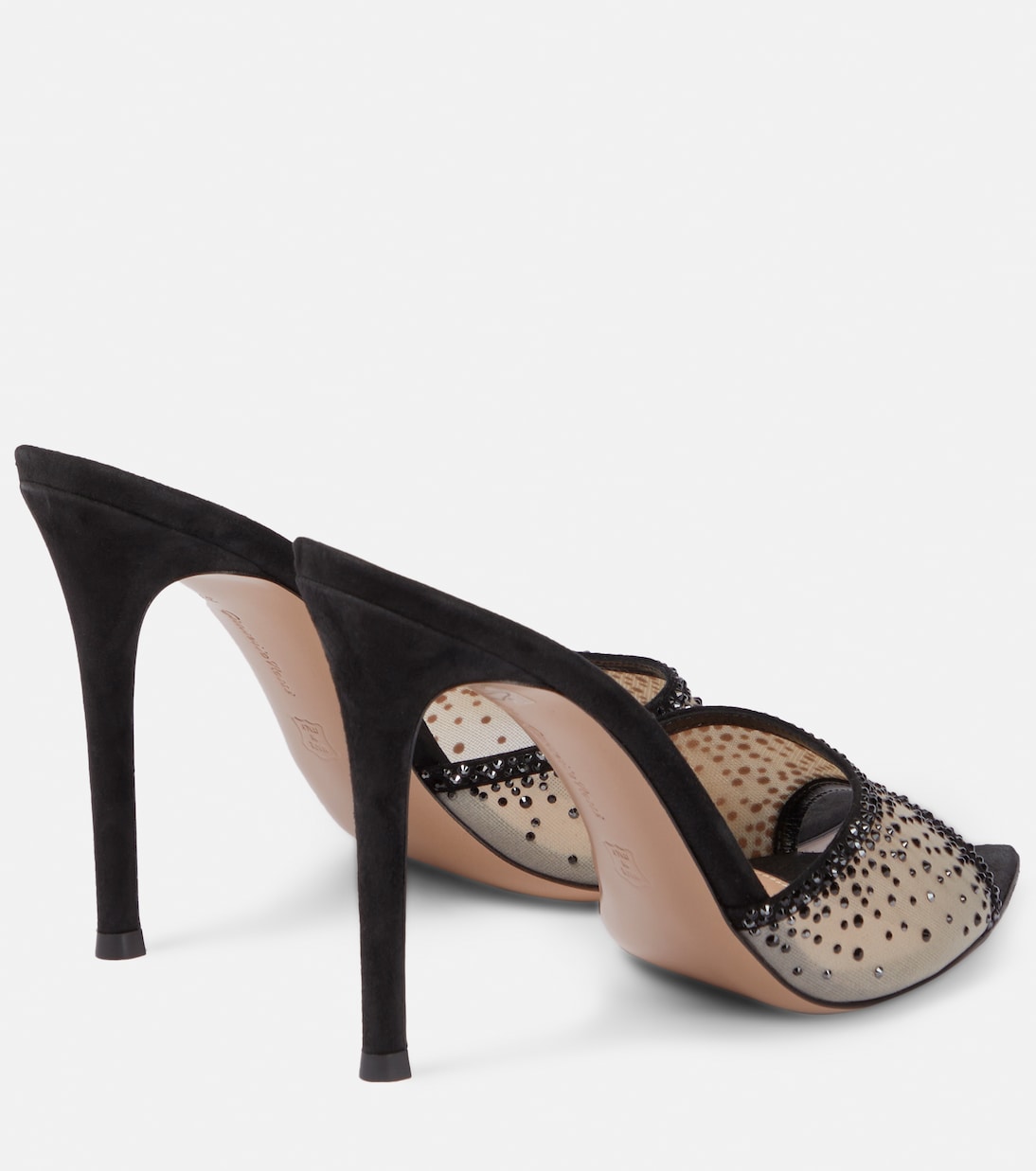 Elle 115 embellished mesh mules | Gianvito Rossi