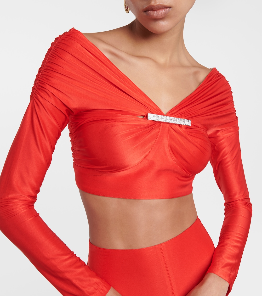 Off-shoulder cropped top | Rabanne