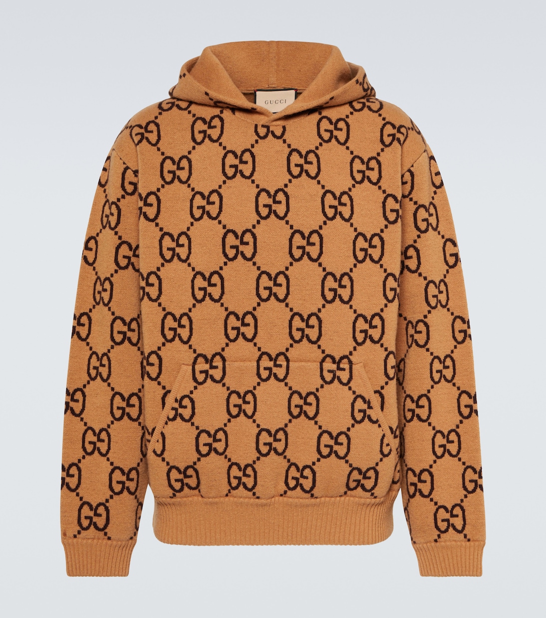 GG wool blend hoodie in brown Gucci Mytheresa