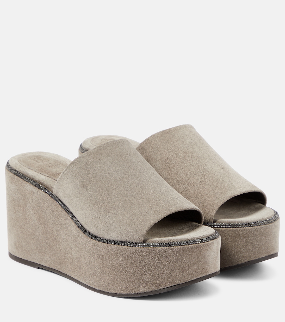 Sandalias con plataforma de ante | Brunello Cucinelli
