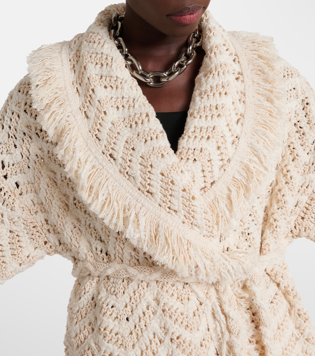 Cardigan Natural Chevron aus einem Baumwollgemisch | Alanui