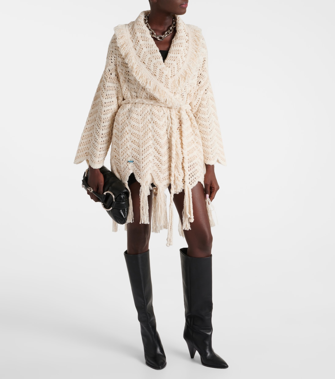 Cardigan Natural Chevron aus einem Baumwollgemisch | Alanui