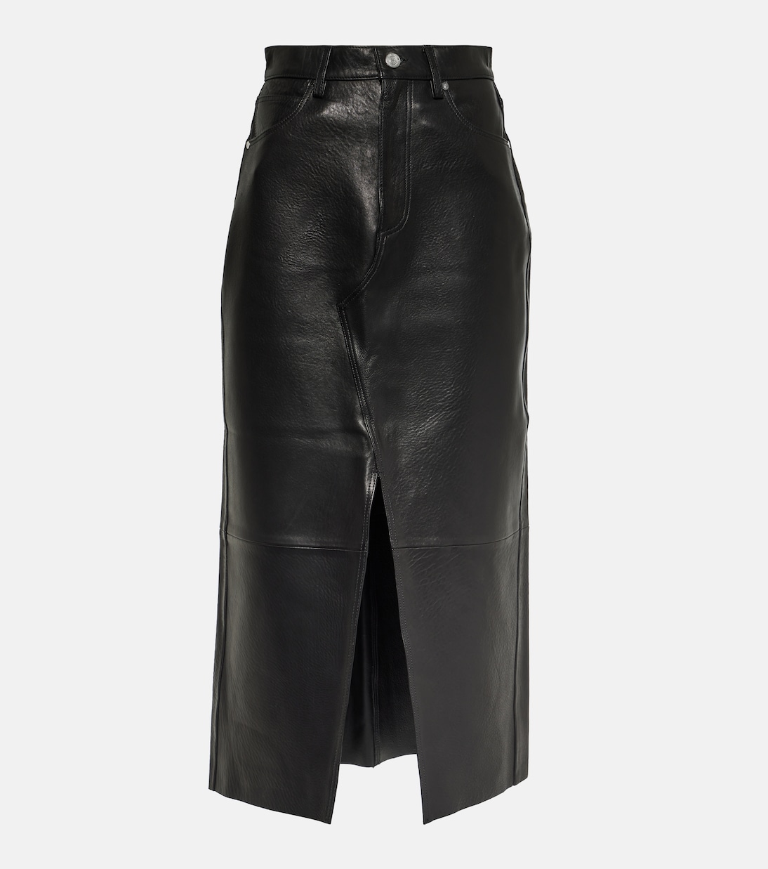 The Midaxi high-rise leather midi skirt | Frame