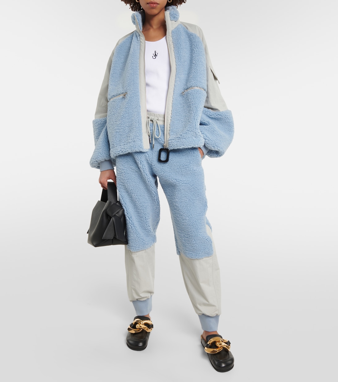 Pantaloni sportivi in shearling sintetico | JW Anderson