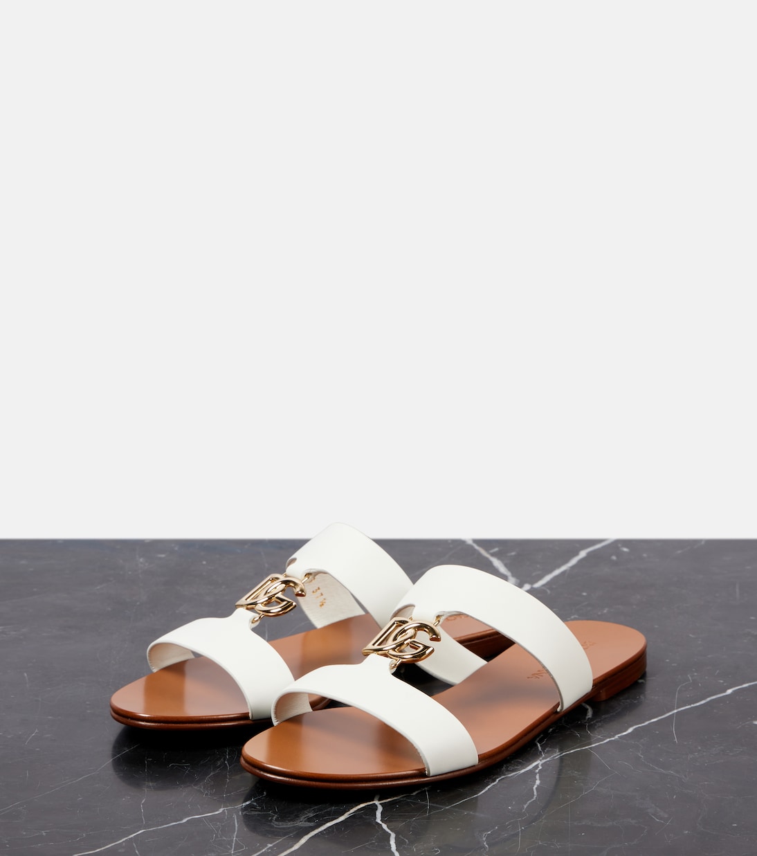 Sandali in pelle con logo | Dolce&Gabbana