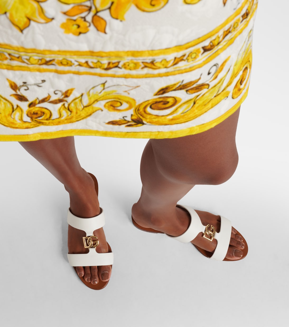 Sandali in pelle con logo | Dolce&Gabbana
