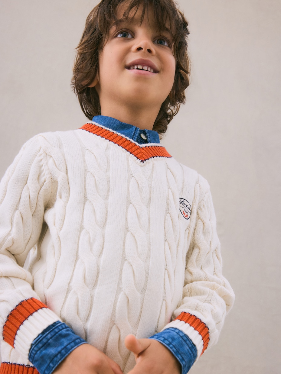 Pull Giorgi en coton, cachemire et laine | Bonpoint