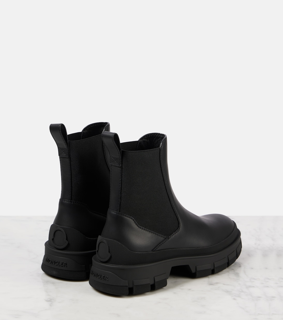 Hevea leather Chelsea boots in black Moncler Mytheresa