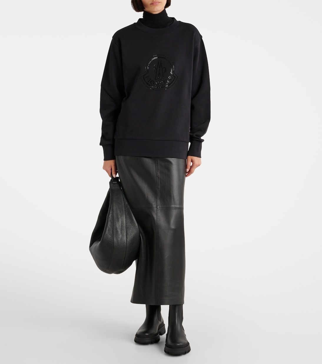 Hevea leather Chelsea boots in black - Moncler | Mytheresa