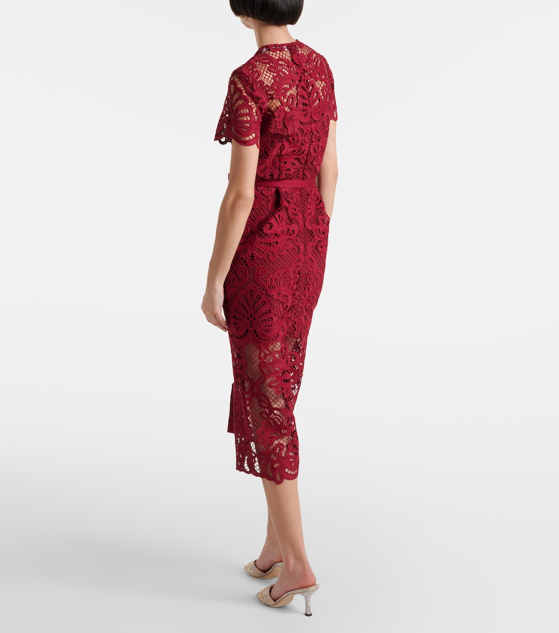 Robe midi en dentelle | Self-Portrait