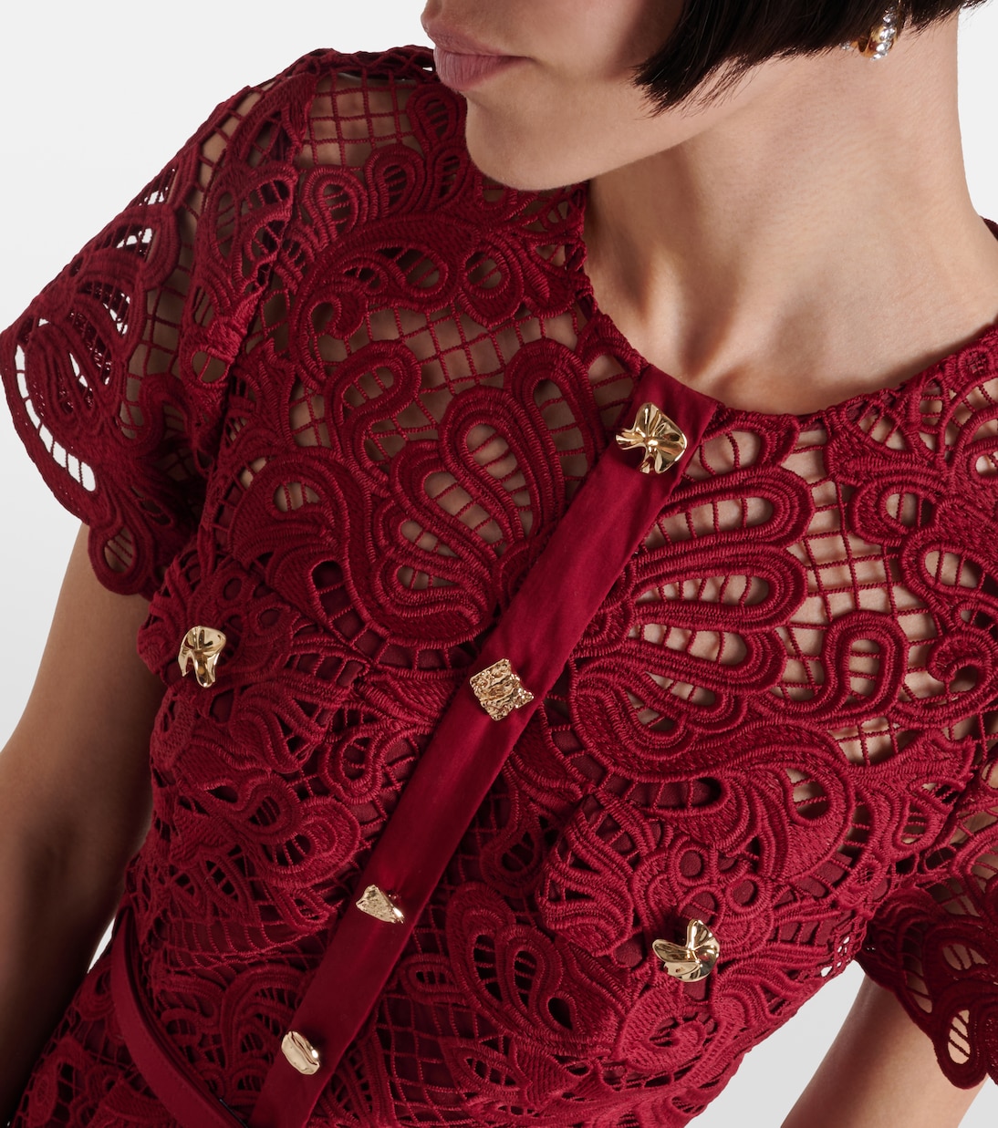 Robe midi en dentelle | Self-Portrait