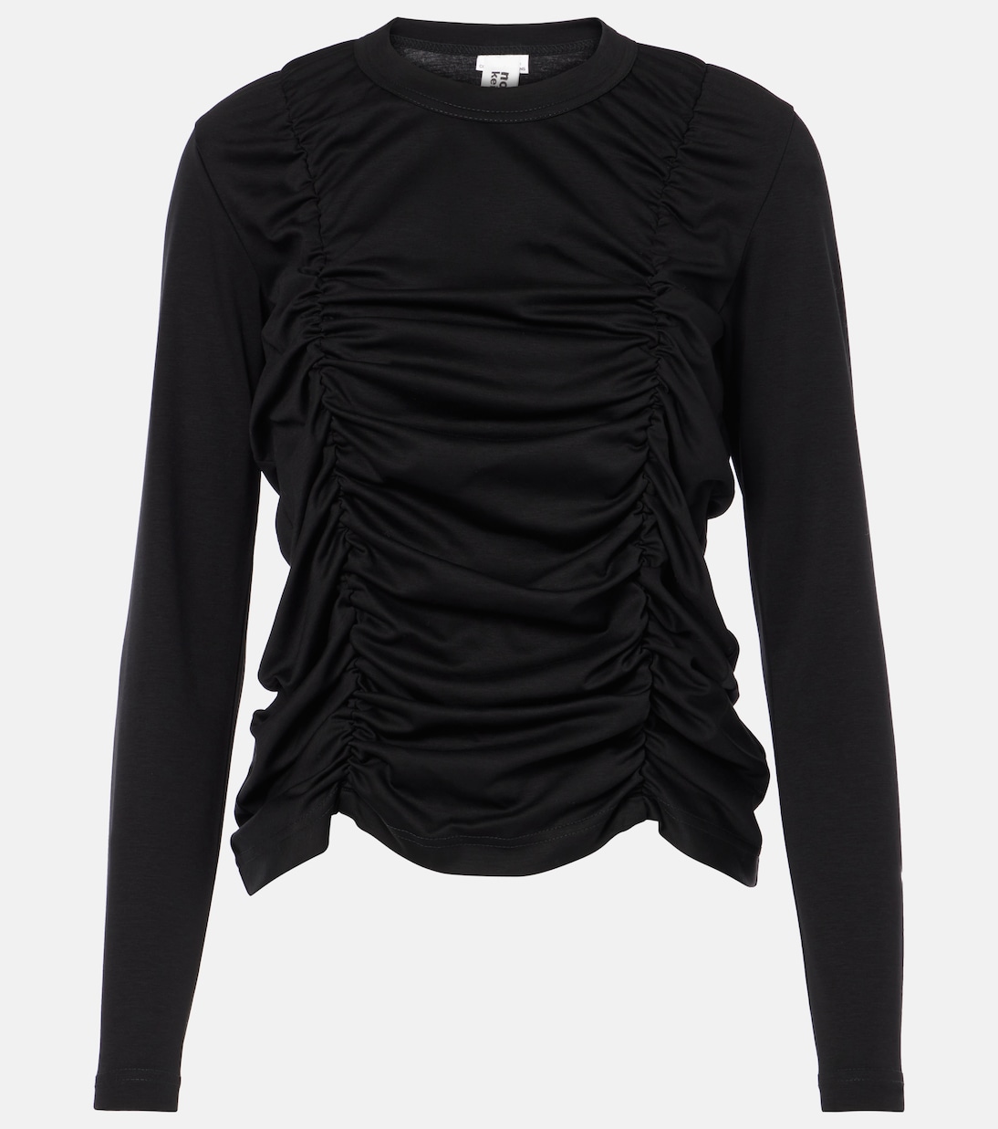 Top in cotone con volant | Noir Kei Ninomiya