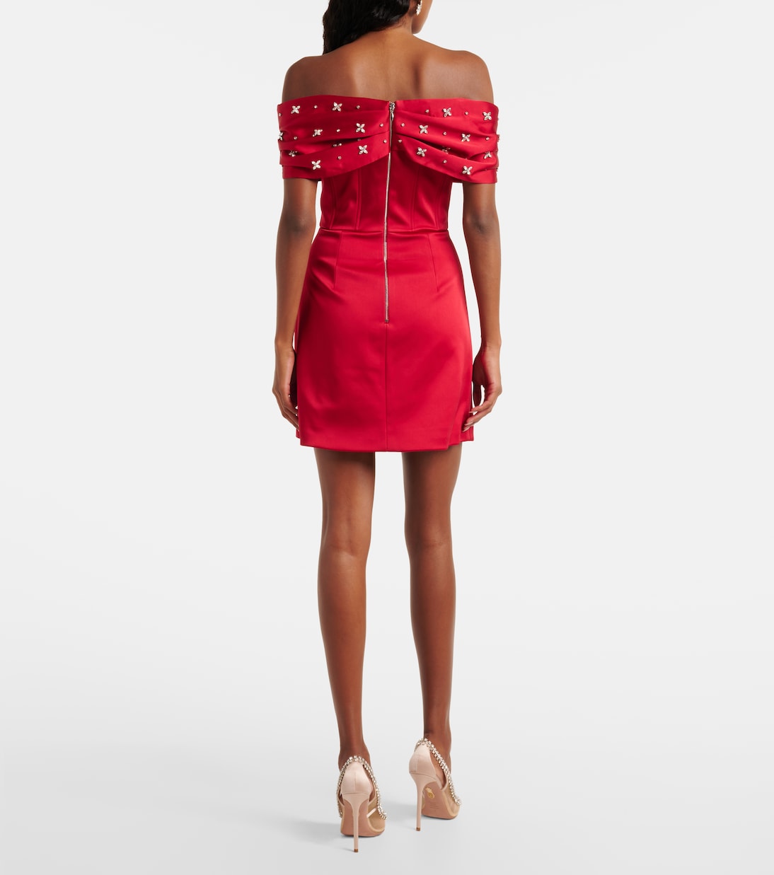Verziertes Minikleid Carmella aus Satin | Rebecca Vallance