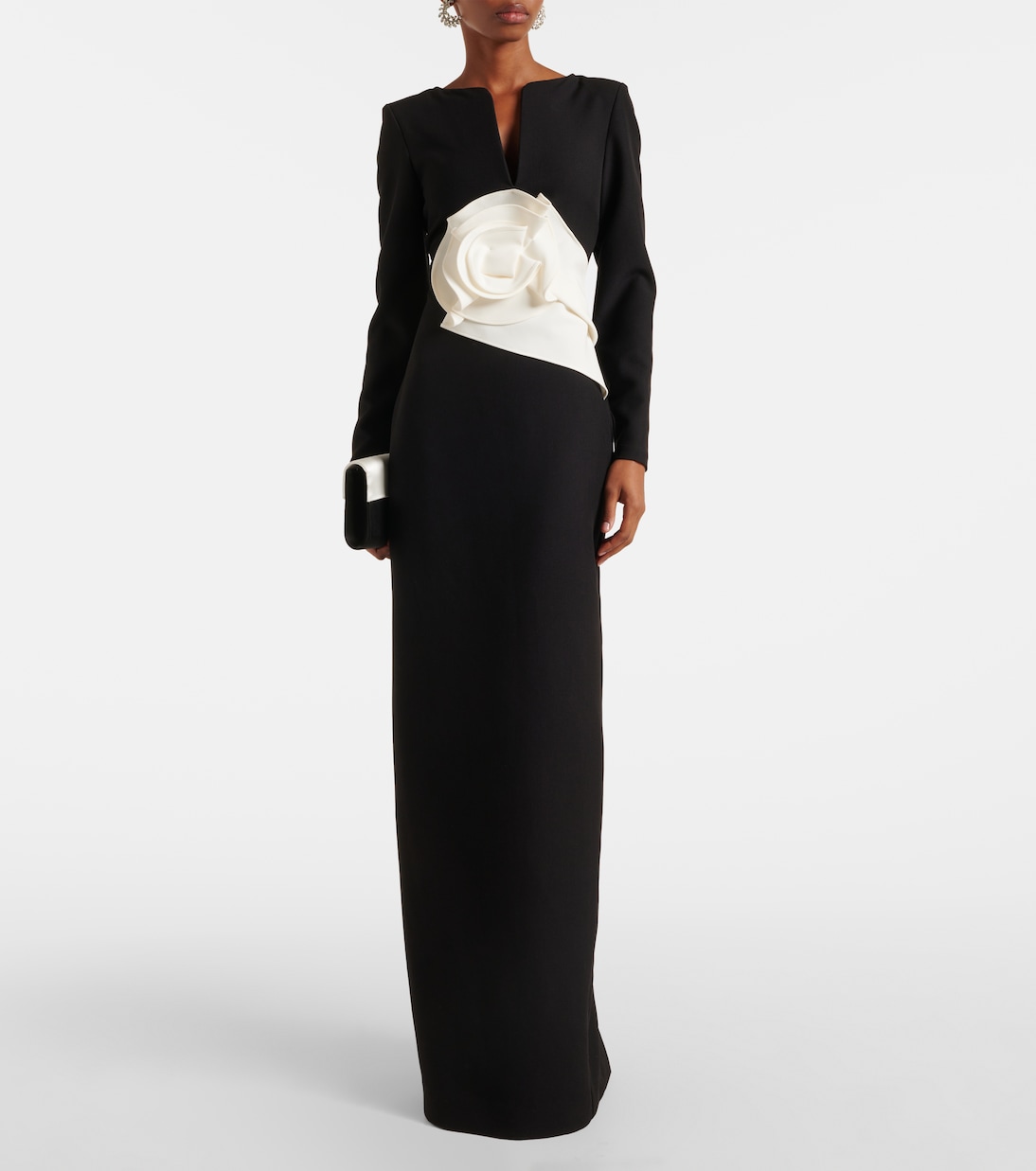 Abito lungo con applicazione floreale | Roland Mouret