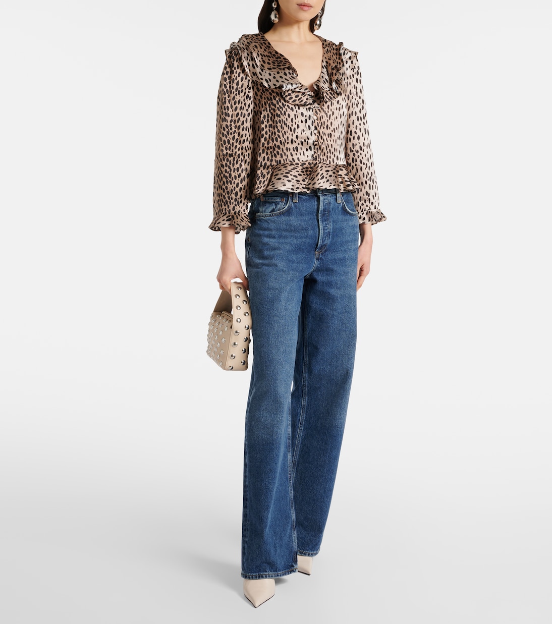 Blusa Atlas in seta con stampa | Rixo