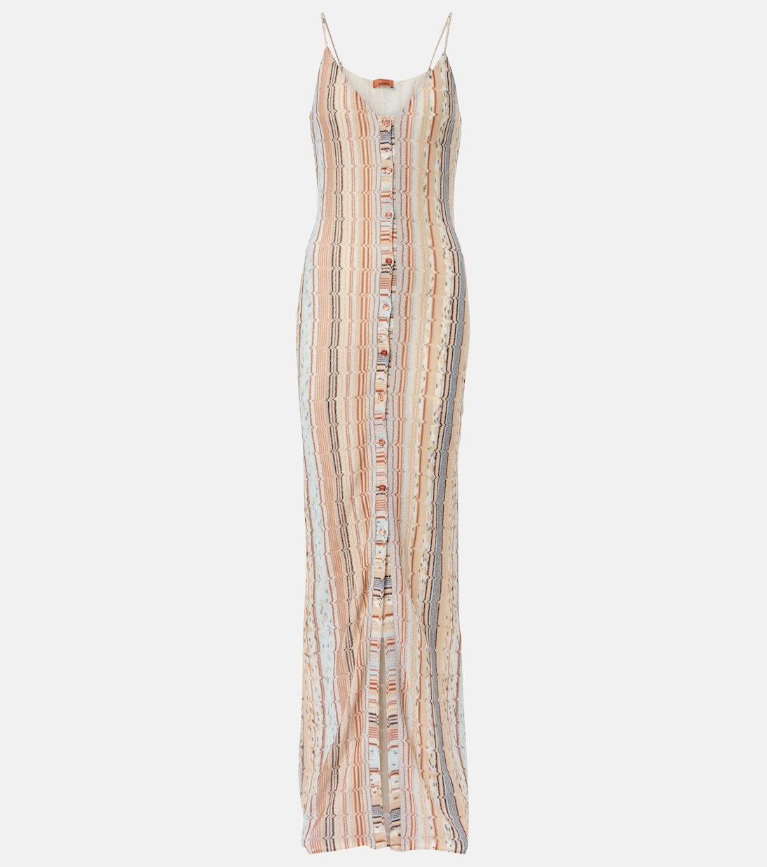 Vestido largo de lamé a rayas | Missoni