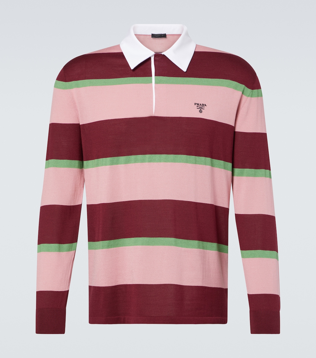 Polo in seta e cotone a righe | Prada