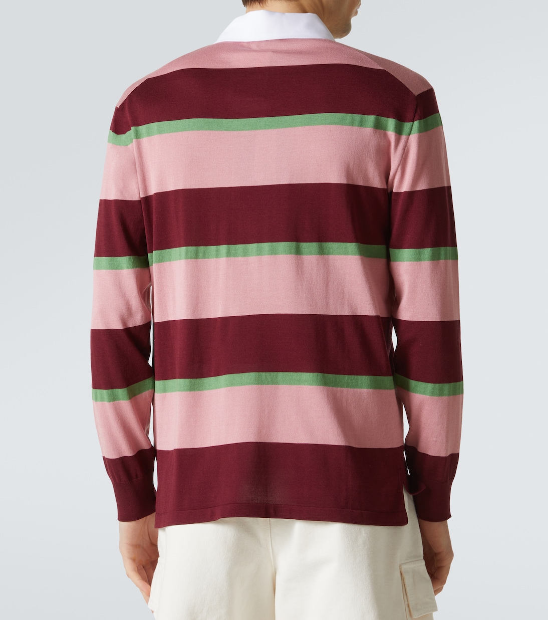 Polo in seta e cotone a righe | Prada