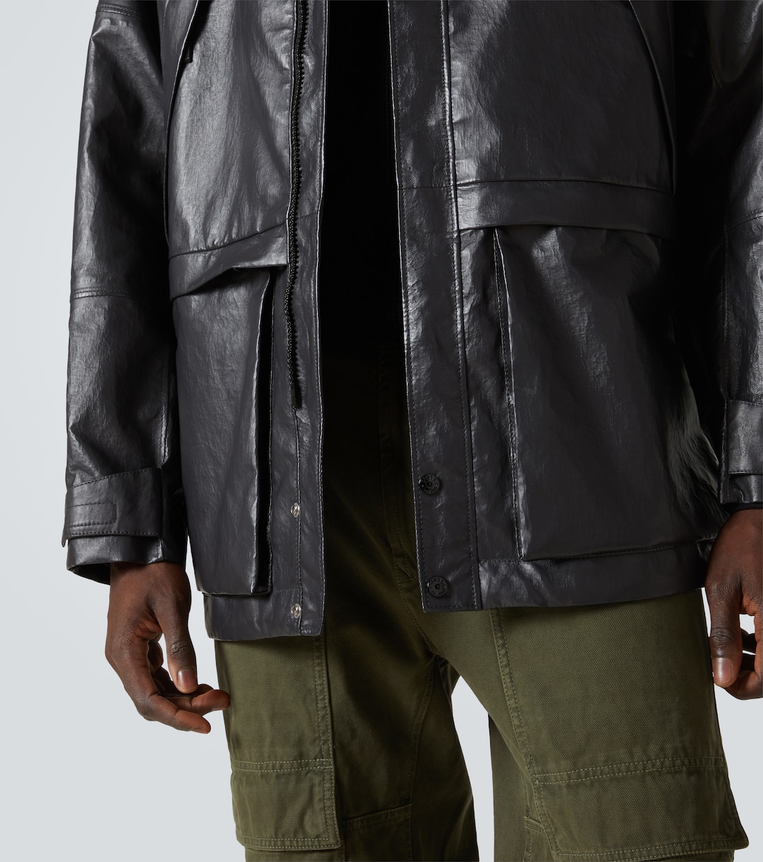 Compass leather parka | Stone Island