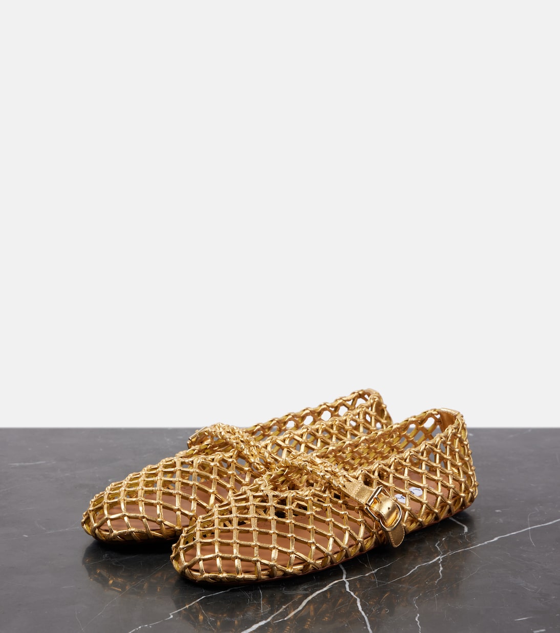 Scarpe ballerine in pelle a rete ALAÏA per uno stile giovane e audace