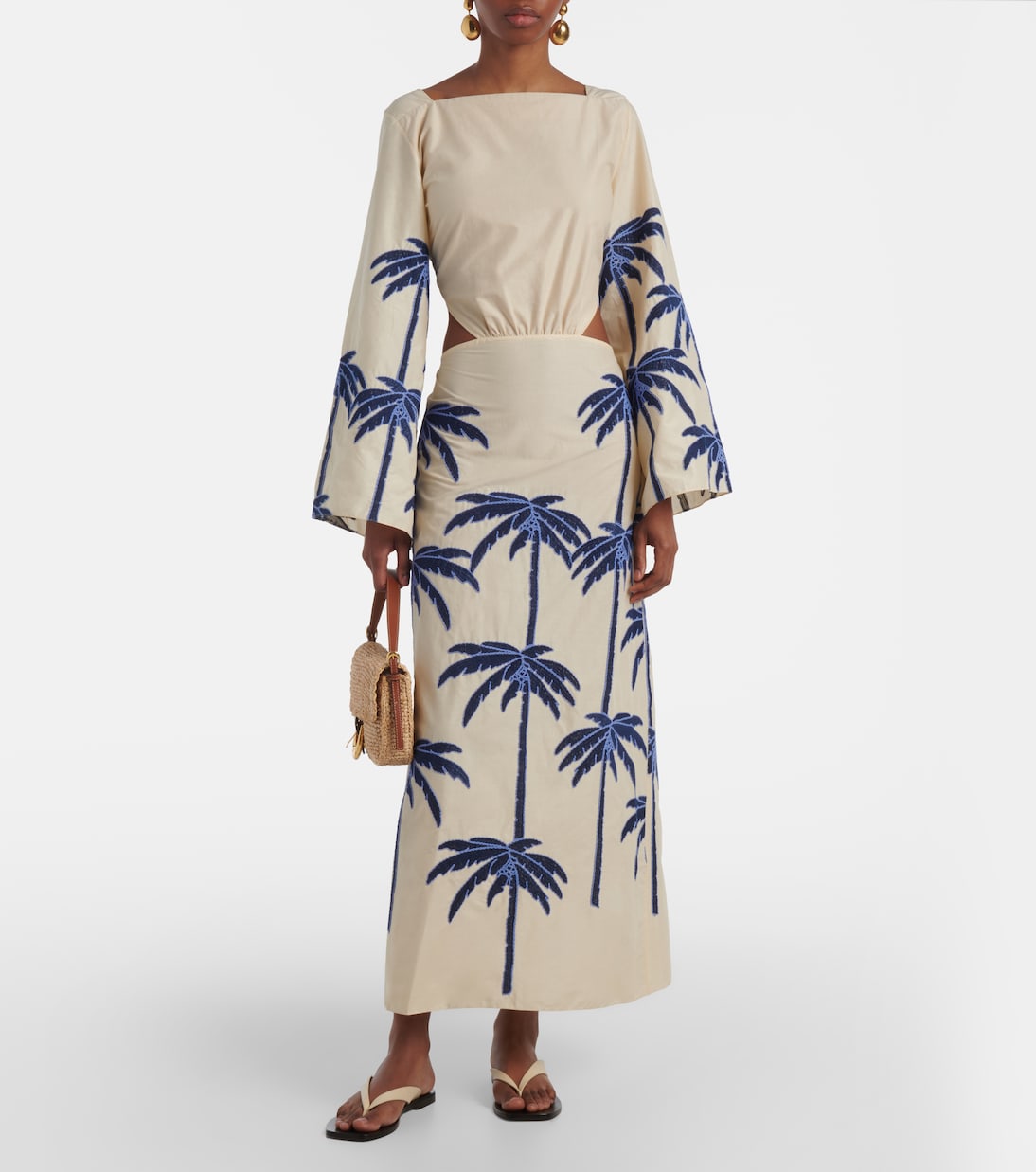 Abito midi Journey in lino con cut-out | Johanna Ortiz
