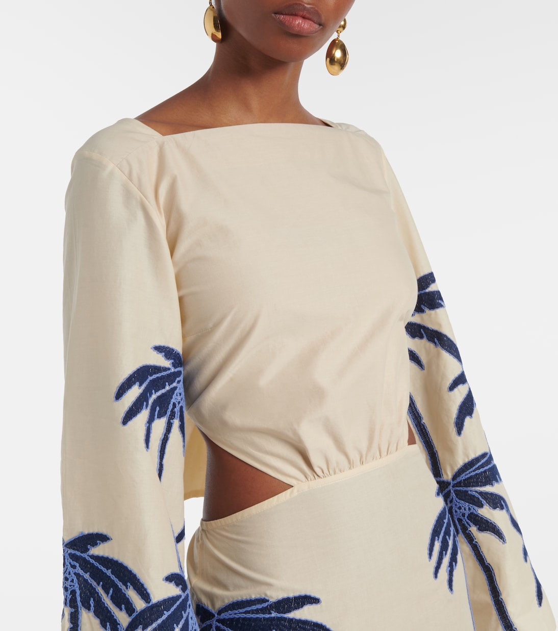 Abito midi Journey in lino con cut-out | Johanna Ortiz