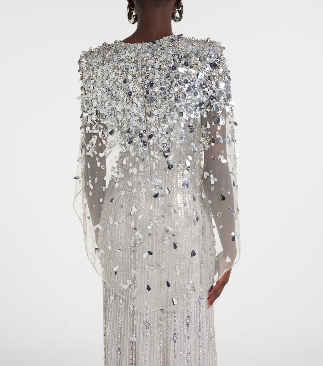 Abito lungo Nettie in tulle con applicazioni | Jenny Packham
